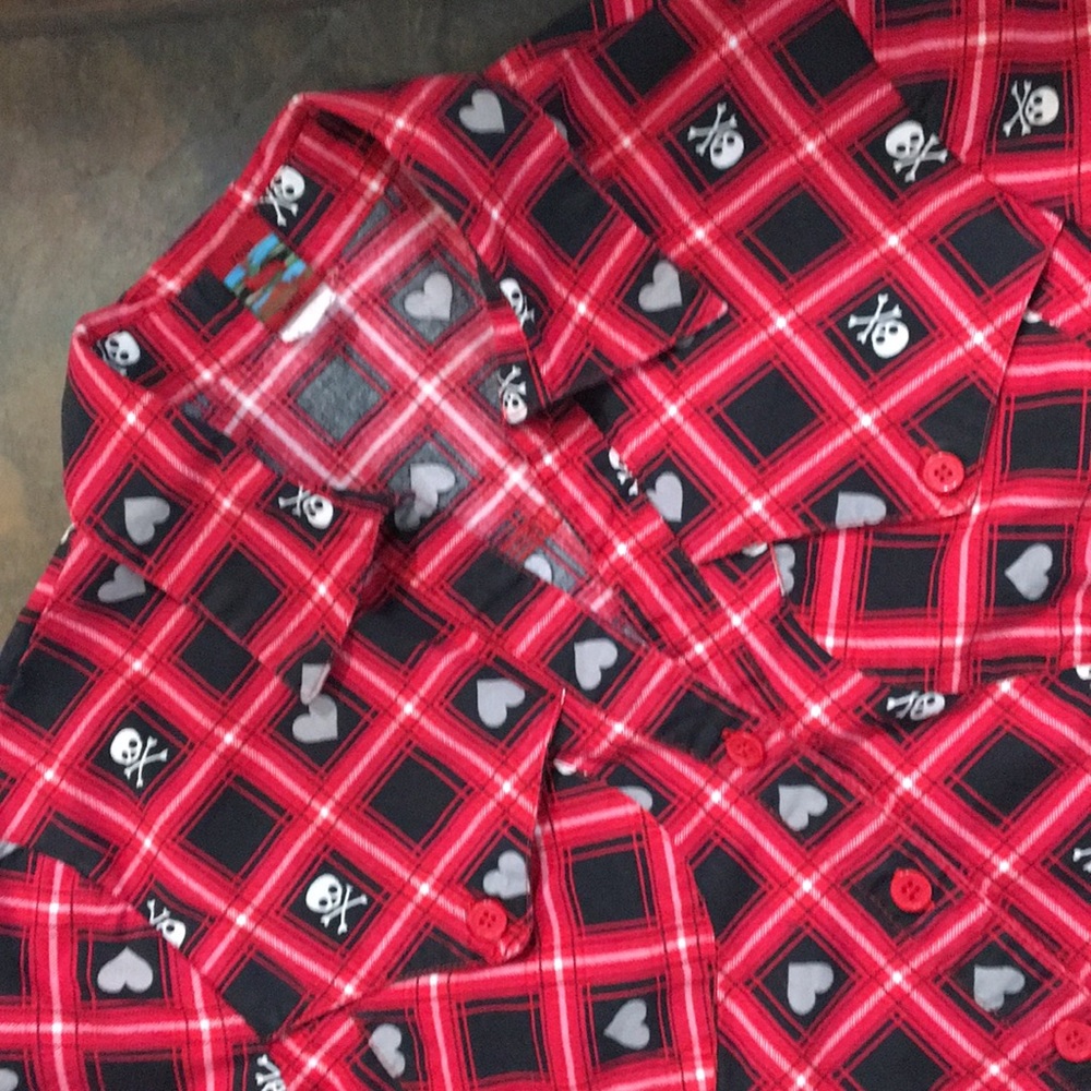 Sweet Love Button Down Plaid Shirt, Size XL